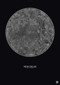 Affiche New Delhi – Poster vue satellite | Gravura – Fond foncé