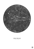 Affiche New Delhi – Poster vue satellite | Gravura – Fond clair
