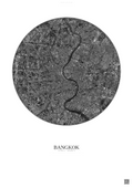 Affiche Bangkok – Poster vue satellite | Gravura – Fond clair
