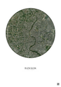 Affiche Bangkok – Poster vue satellite | Gravura – Fond clair
