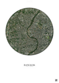 Affiche Bangkok – Poster vue satellite | Gravura – Fond clair