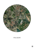 Affiche Singapore – Poster vue satellite | Gravura – Fond clair