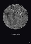 Affiche Kuala Lumpur – Poster vue satellite | Gravura – Fond foncé