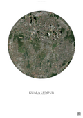 Affiche Kuala Lumpur – Poster vue satellite | Gravura – Fond clair
