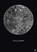 Affiche Kuala Lumpur – Poster vue satellite | Gravura – Fond foncé