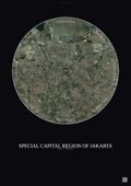 Affiche Special Capital Region Of Jakarta – Poster vue satellite | Gravura – Fond foncé