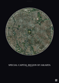 Affiche Special Capital Region Of Jakarta – Poster vue satellite | Gravura – Fond foncé