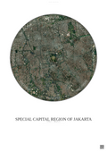 Affiche Special Capital Region Of Jakarta – Poster vue satellite | Gravura – Fond clair