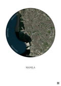 Affiche Manila – Poster vue satellite | Gravura – Fond clair