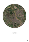 Affiche Ha Noi – Poster vue satellite | Gravura – Fond clair