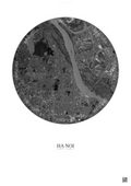 Affiche Ha Noi – Poster vue satellite | Gravura – Fond clair