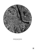 Affiche Phnom Penh – Poster vue satellite | Gravura – Fond clair