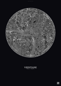 Affiche Vientiane – Poster vue satellite | Gravura – Fond foncé