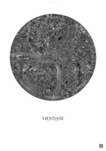Affiche Vientiane – Poster vue satellite | Gravura – Fond clair