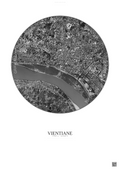 Affiche Vientiane – Poster vue satellite | Gravura – Fond clair