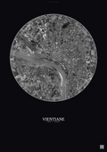 Affiche Vientiane – Poster vue satellite | Gravura – Fond foncé
