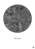Affiche Vientiane – Poster vue satellite | Gravura – Fond clair