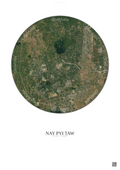 Affiche Nay Pyi Taw – Poster vue satellite | Gravura – Fond clair