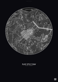 Affiche Nay Pyi Taw – Poster vue satellite | Gravura – Fond foncé