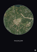 Affiche Nay Pyi Taw – Poster vue satellite | Gravura – Fond foncé