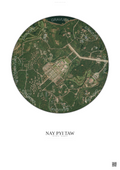 Affiche Nay Pyi Taw – Poster vue satellite | Gravura – Fond clair