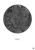 Affiche Dhaka – Poster vue satellite | Gravura – Fond clair