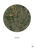 Affiche Dhaka – Poster vue satellite | Gravura – Fond clair