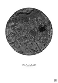 Affiche Islamabad – Poster vue satellite | Gravura – Fond clair