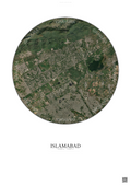 Affiche Islamabad – Poster vue satellite | Gravura – Fond clair