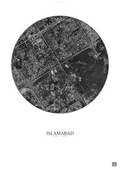 Affiche Islamabad – Poster vue satellite | Gravura – Fond clair