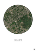 Affiche Islamabad – Poster vue satellite | Gravura – Fond clair