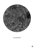 Affiche Islamabad – Poster vue satellite | Gravura – Fond clair