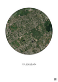 Affiche Islamabad – Poster vue satellite | Gravura – Fond clair