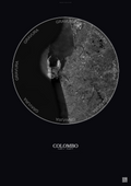 Affiche Colombo – Poster vue satellite | Gravura – Fond foncé