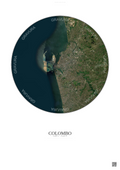 Affiche Colombo – Poster vue satellite | Gravura – Fond clair