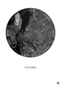 Affiche Colombo – Poster vue satellite | Gravura – Fond clair