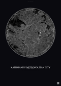 Affiche Kathmandu Metropolitan City – Poster vue satellite | Gravura – Fond foncé