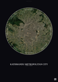 Affiche Kathmandu Metropolitan City – Poster vue satellite | Gravura – Fond foncé