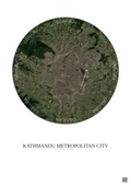 Affiche Kathmandu Metropolitan City – Poster vue satellite | Gravura – Fond clair