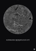 Affiche Kathmandu Metropolitan City – Poster vue satellite | Gravura – Fond foncé