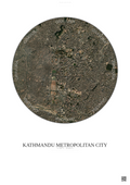 Affiche Kathmandu Metropolitan City – Poster vue satellite | Gravura – Fond clair