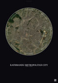 Affiche Kathmandu Metropolitan City – Poster vue satellite | Gravura – Fond foncé