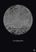 Affiche Ulaanbaatar – Poster vue satellite | Gravura – Fond foncé