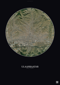 Affiche Ulaanbaatar – Poster vue satellite | Gravura – Fond foncé