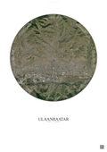 Affiche Ulaanbaatar – Poster vue satellite | Gravura – Fond clair