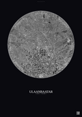 Affiche Ulaanbaatar – Poster vue satellite | Gravura – Fond foncé