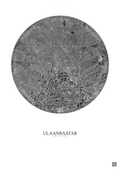 Affiche Ulaanbaatar – Poster vue satellite | Gravura – Fond clair