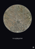 Affiche Ulaanbaatar – Poster vue satellite | Gravura – Fond foncé