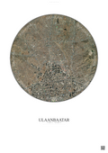 Affiche Ulaanbaatar – Poster vue satellite | Gravura – Fond clair