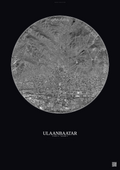 Affiche Ulaanbaatar – Poster vue satellite | Gravura – Fond foncé